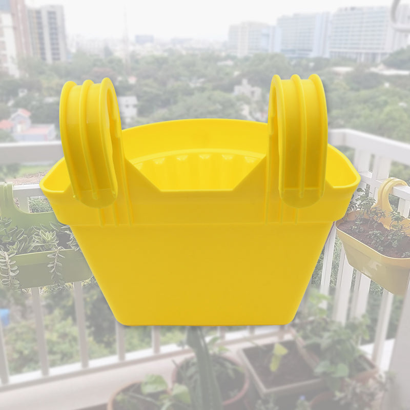 3642 Multicolor Hanging Plastic Planters Orchid Relling  For Plantation Planters For Balcony And Home Gardening Indoor Outdoor (1 Pc )