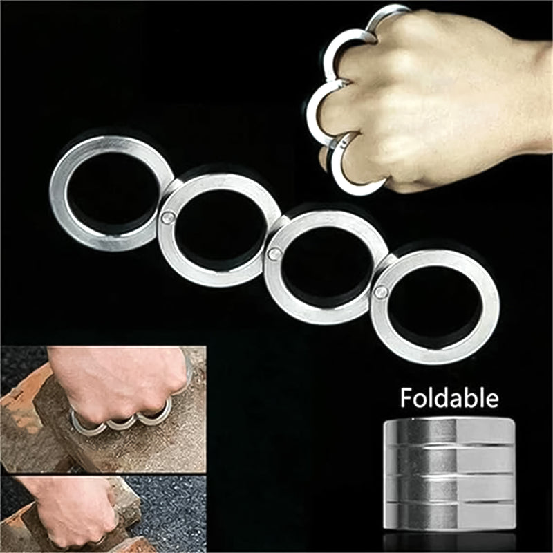 Portable 4 Finger Ring Unique Rotating Folding Ring (1 Set)