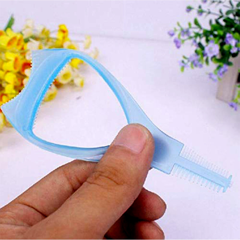 0382 3 In 1 Plastic Makeup Cosmetic Eyelash Tool Lash Mascara Applicator Eyelashes Guide Eyelashes Brush Curler Comb Eye Makeup Tool Female Supply (1 Pc)