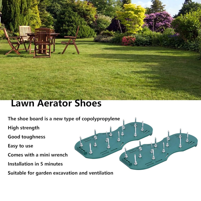 8502 Lawn Aerator Sandals Garden Grass Aerator Spiked Sandals Green Studded Shoes For Yard Patio Garden Excavation