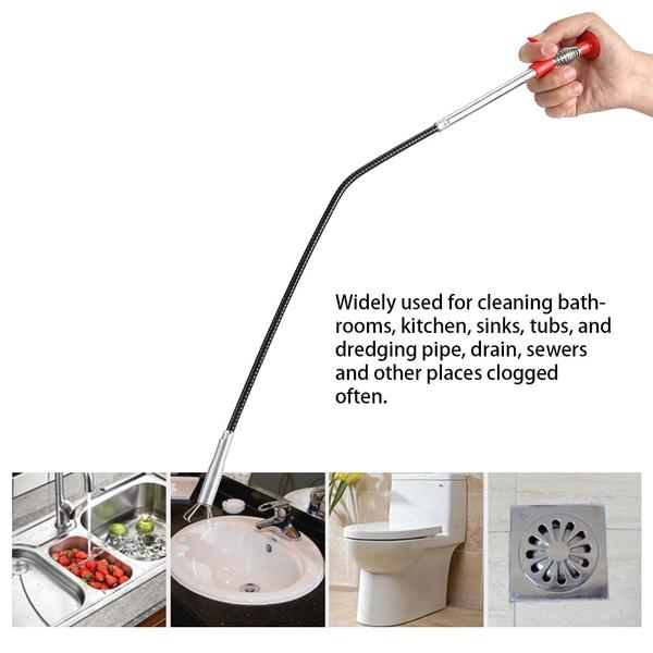 9127 Metal Wire Brush Hand Kitchen Sink Cleaning Hook Sewer Dredging Device (155 Cm)