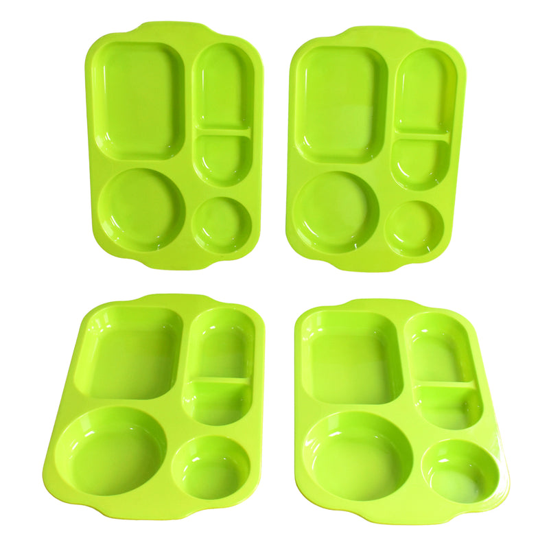 5363 Unbreakable Plastic Food Platesbiodegradable 5 Compartment Square Plate For Food