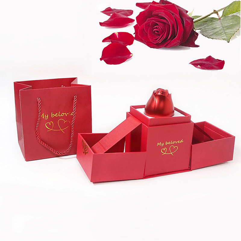 Christmas Gifts For Women Rose Ring Box Jewellery Box Eternal Rose Necklaces Box Wedding Valentines Day