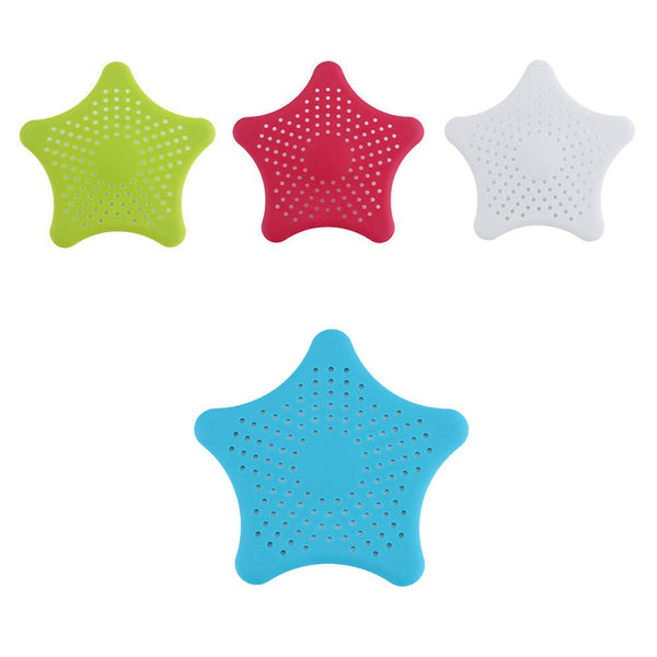 0830  Star Shape Suction Cup Kitchen Bathroom Sink Drain Strainer Hair Stopper Filter Star Shaped Sink Filter Bathroom Hair Catcher Drain Strainers Cover Trap Basin(Mix Color 1 Pc)