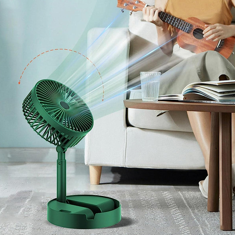 4642 Telescopic Electric Desktop Fan Height Adjustable Foldable  Portable For Travelcarry  Silent Table Top Personal Fan For Bedside Office Table (Battery Not Include)