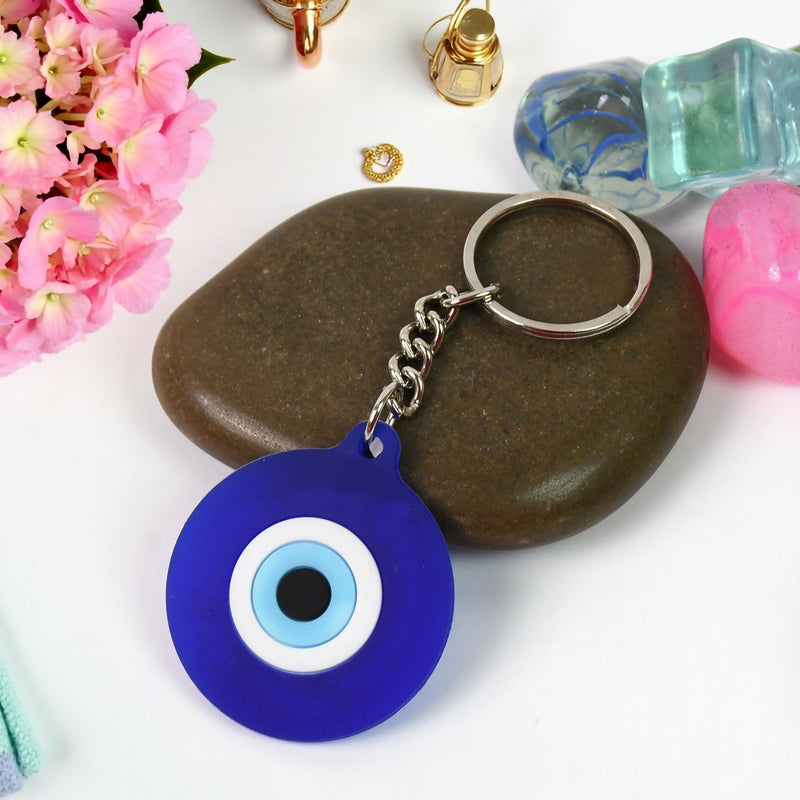 Evil Eye Rubber  Silicone Keychain (1 Pc  Blue Color)