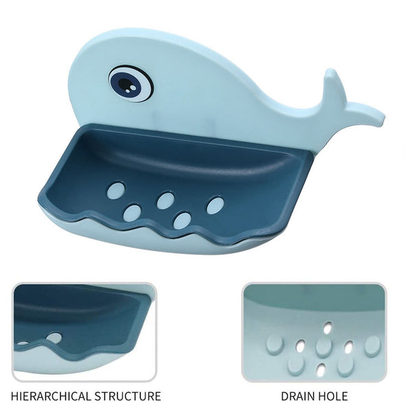 4747 Fish Shape Soap Dish Adhesive Waterproof Wall Mounted Bar Soap Dish Holder  (Pack Of 2pc)