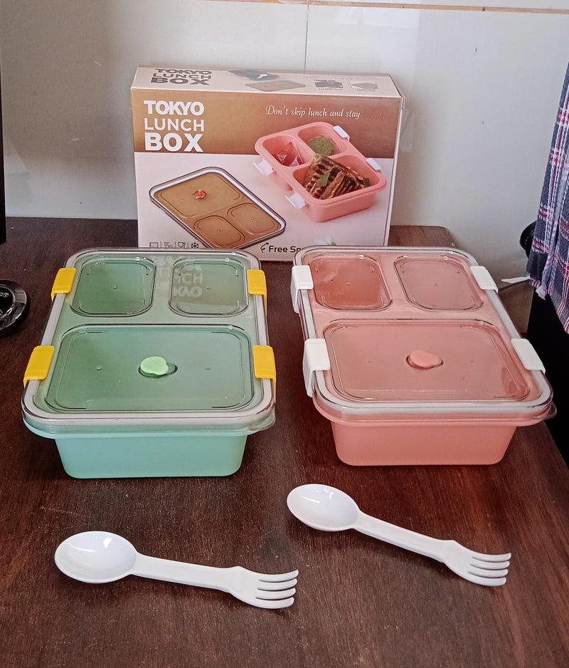 zzz 5627 Plastic Lunch Box For Kids Lunch Box For Kids 3 Compartment Insulated Lunch Box Tiffin Box For Boys Girls School  Office Men (3 Compartment Lunch Box)