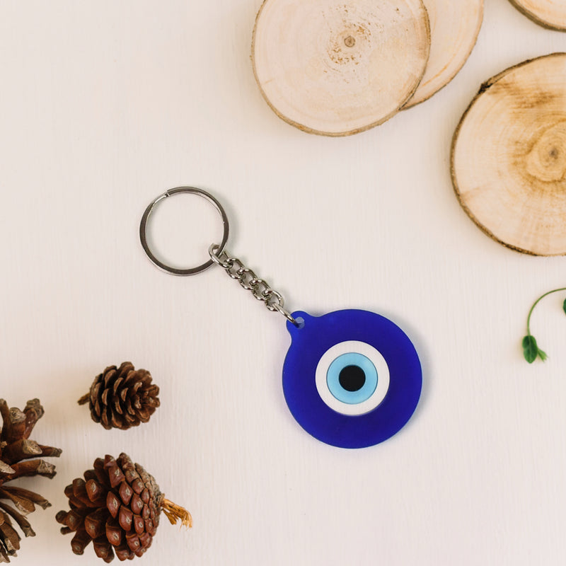 Evil Eye Rubber  Silicone Keychain (1 Pc  Blue Color)