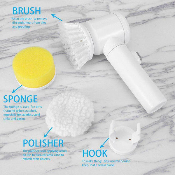 6329 5in1 Home Kitchen Electric Cleaning Brush Electric Spin Scrubber