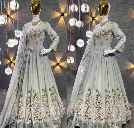 New Đěsigner Tredition Look Heavy Dola Silk Gwon Pent & Dupatta Set