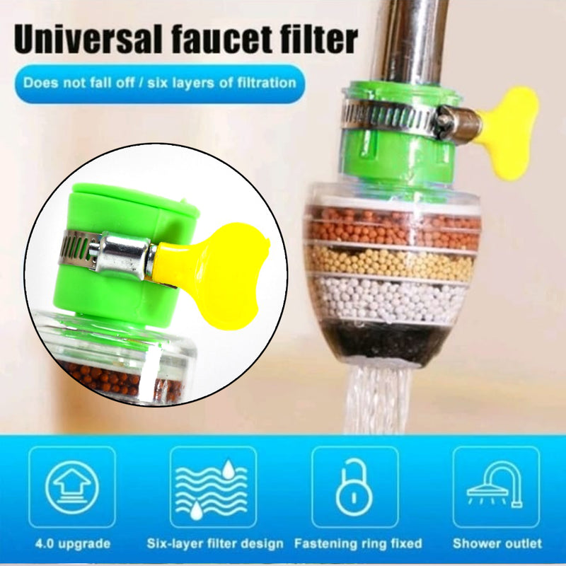 9092 Water Faucet Clean Purifier Filter Cartridge Water Tap Upgrade Universal Interface Faucet Filter (Six Layer Purifier)