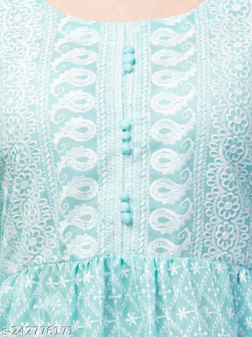 STLYISH CHIKAN SHORT KURTI FOR GIRLS/WOMEN