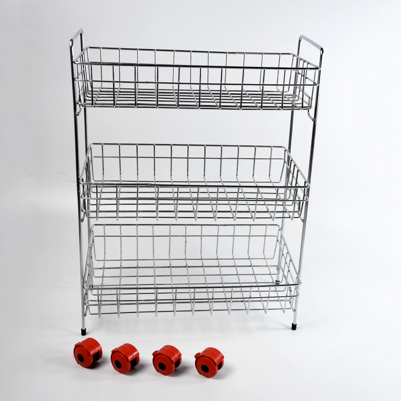 5360 Stainless Steel Fruit  Vegetable Stand Kitchen Trolley 3 Tier Kitchen Trolley  Fruit Basket  Vegetable Stand For Storage  Onion Potato Rack For Kitchen  Vegetable Rack For Kitchen