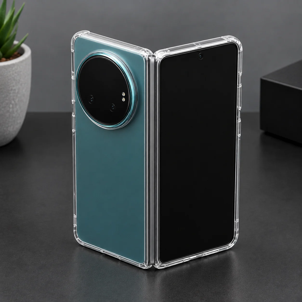 Ocean Teal Smartphone with Immersive Display & Signature Camera Design Case