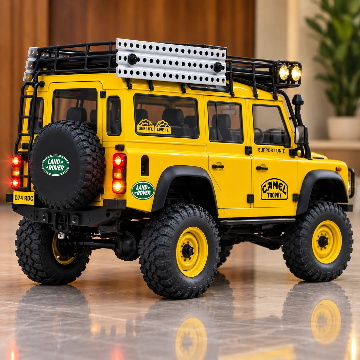 Yellow Expedition RC Off-Road SUV with Roof Lights & Remote Control