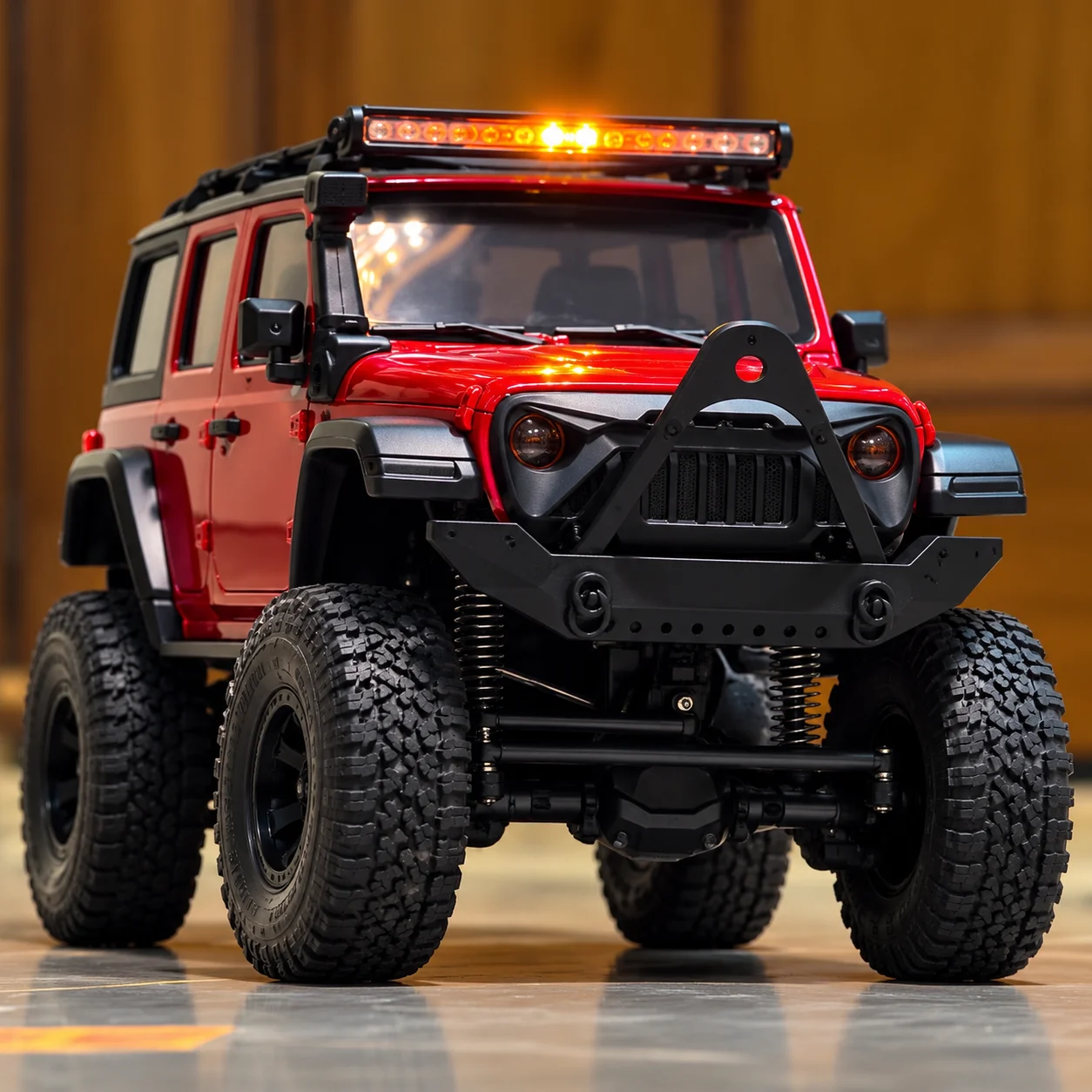 Red Monster Off-Road RC Car with LED Light & Remote Control