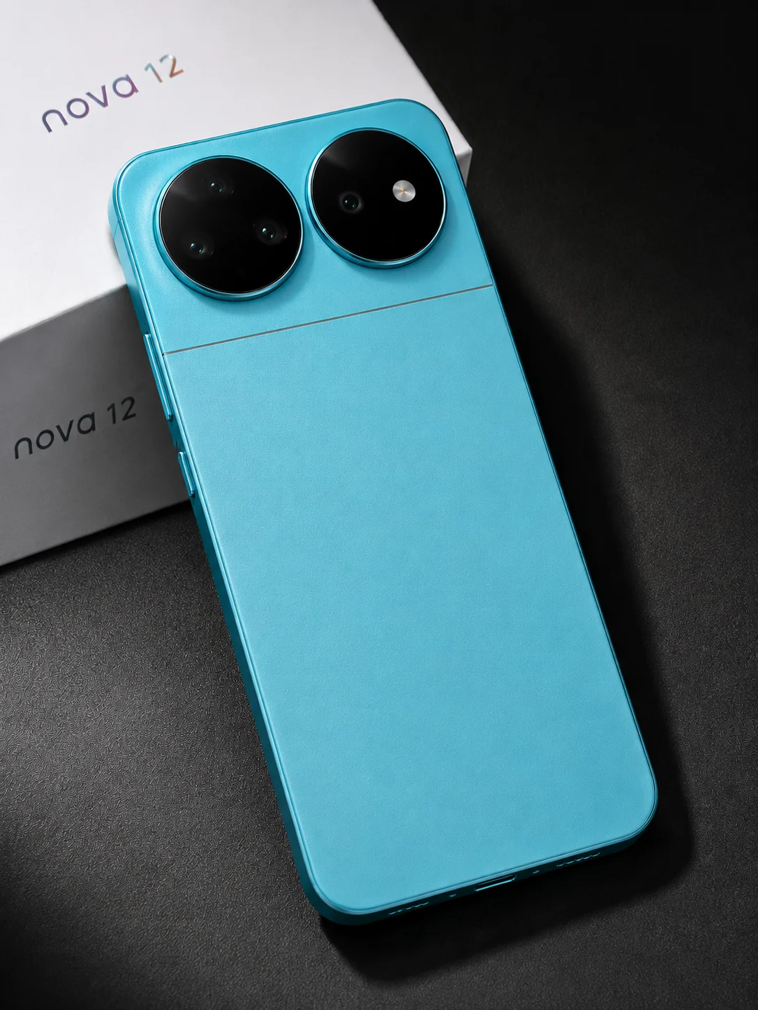 Ocean Blue Dual-Camera Smartphone with Modern Two-Tone Design Case