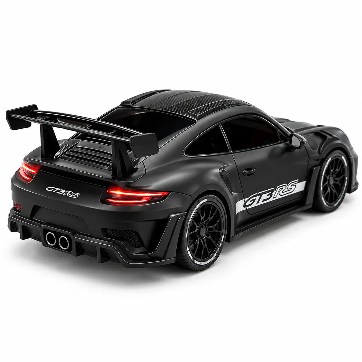 High-Speed Black Sports Car Remote Control Toy with LED Lights