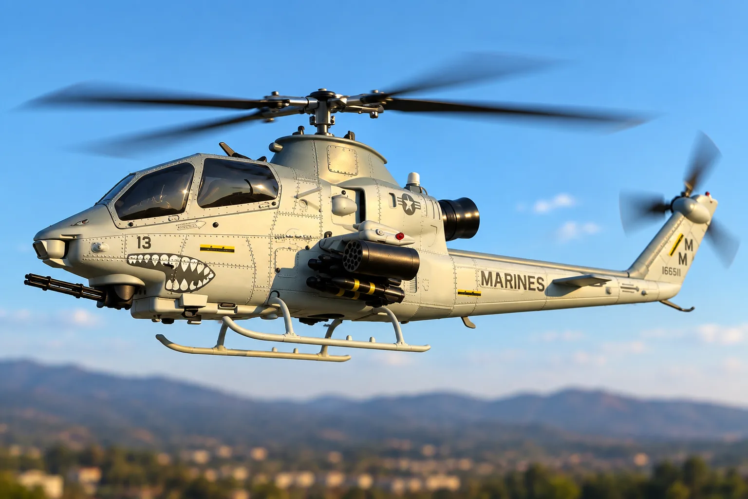 Military-Style RC Helicopter with Detailed Body & Remote Control