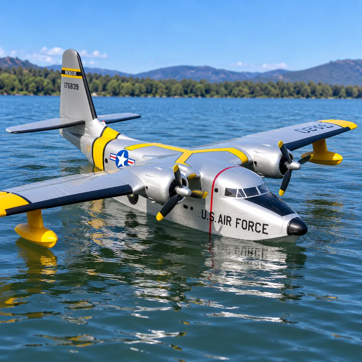 Silver Seaplane RC Aircraft with Water Landing Design & Remote Control