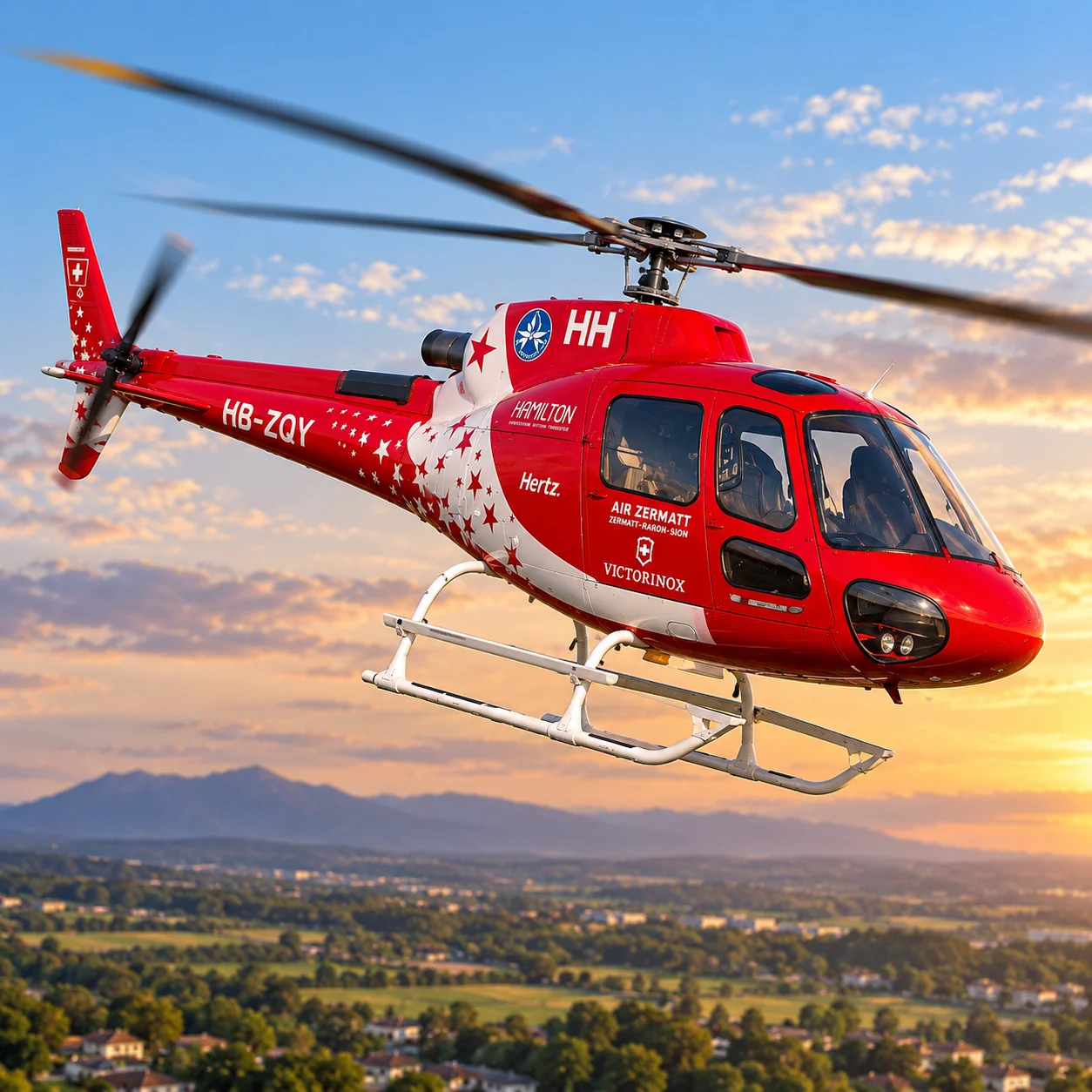 Red Aviation RC Helicopter with Detailed Cabin & Remote Control