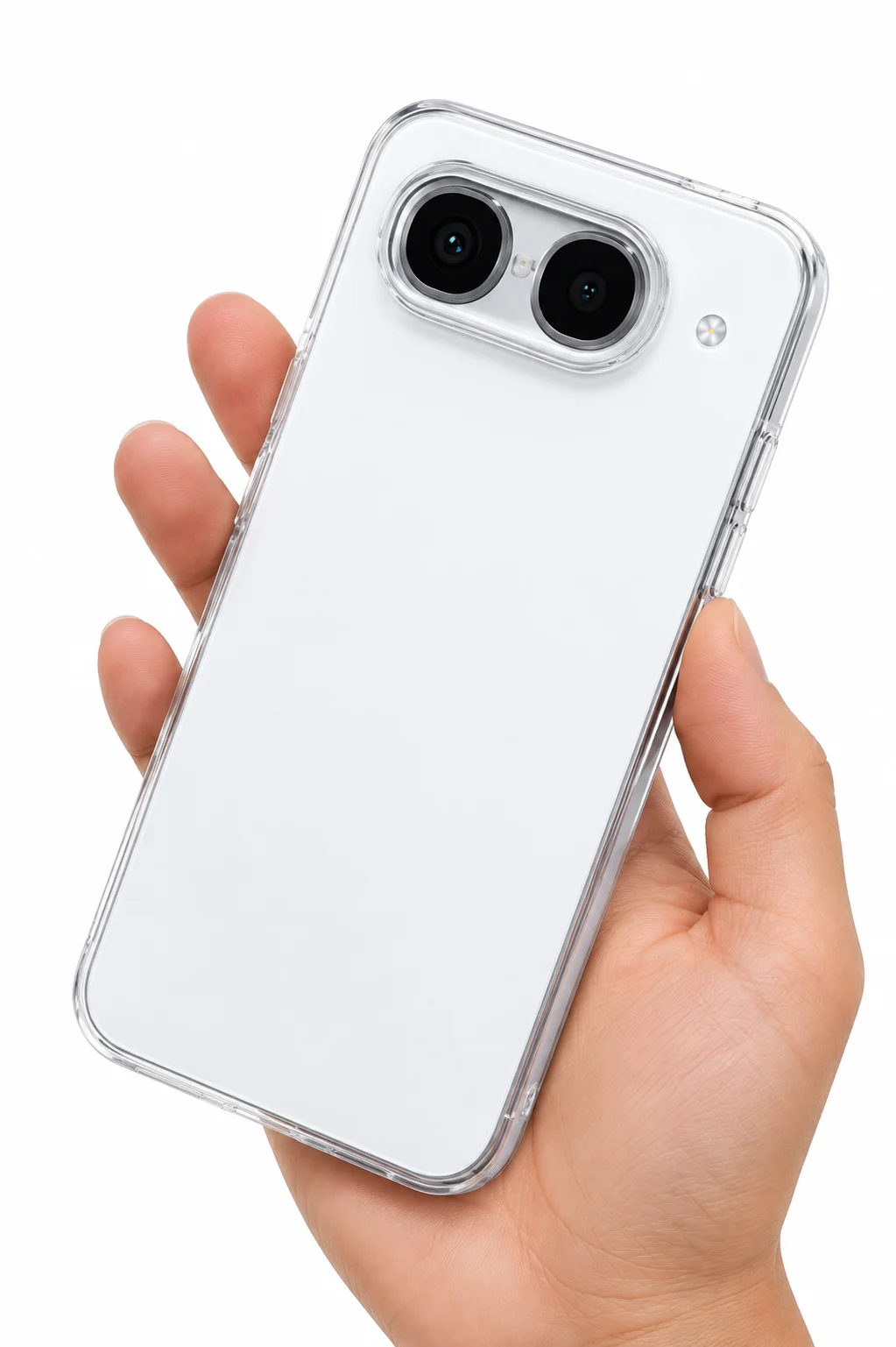 Snow White Dual-Camera Smartphone with Refined Modern Profile Case