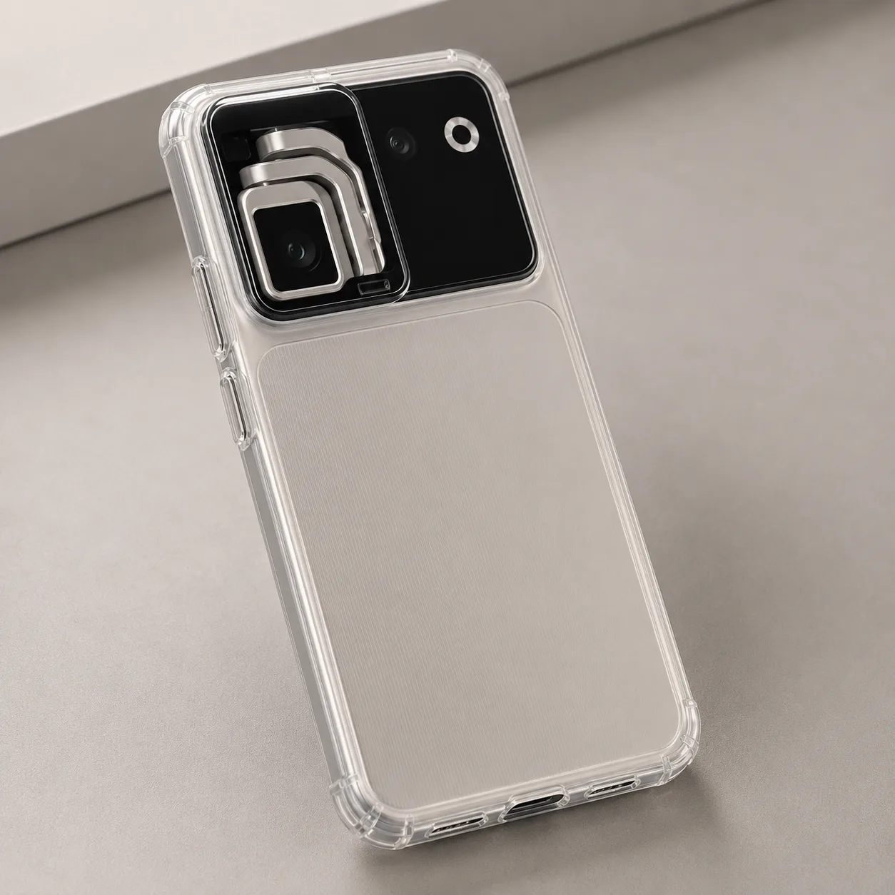 Champagne Gold Smartphone with Bold Camera Housing & Protective Case