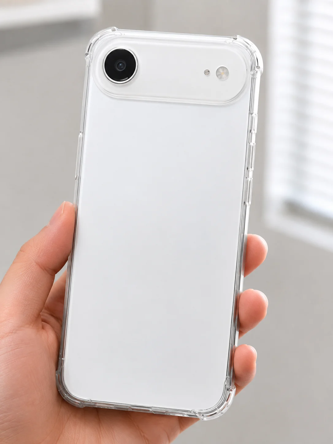 Pearl White Single-Camera Smartphone with Protective Case