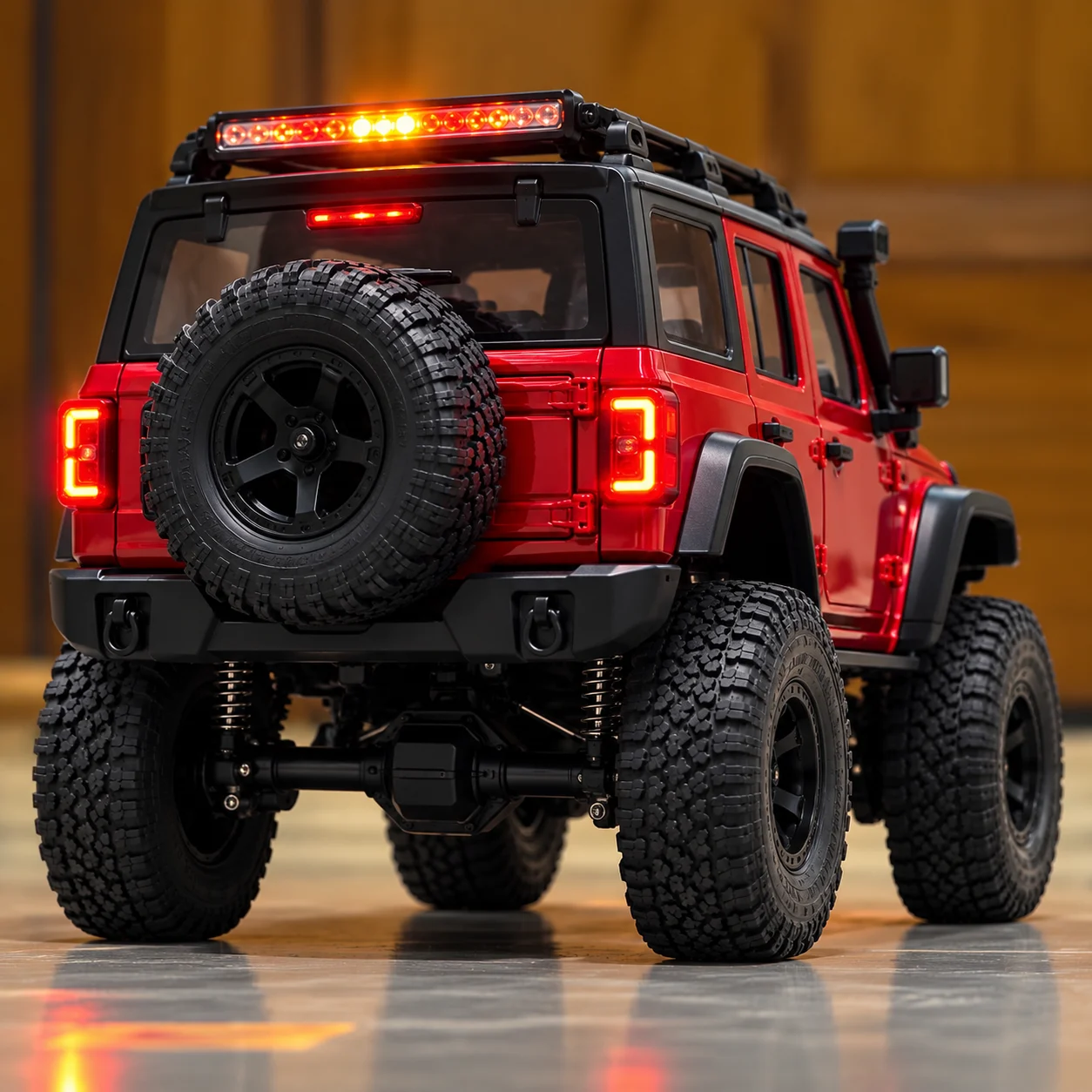 Red Monster Off-Road RC Car with LED Light & Remote Control