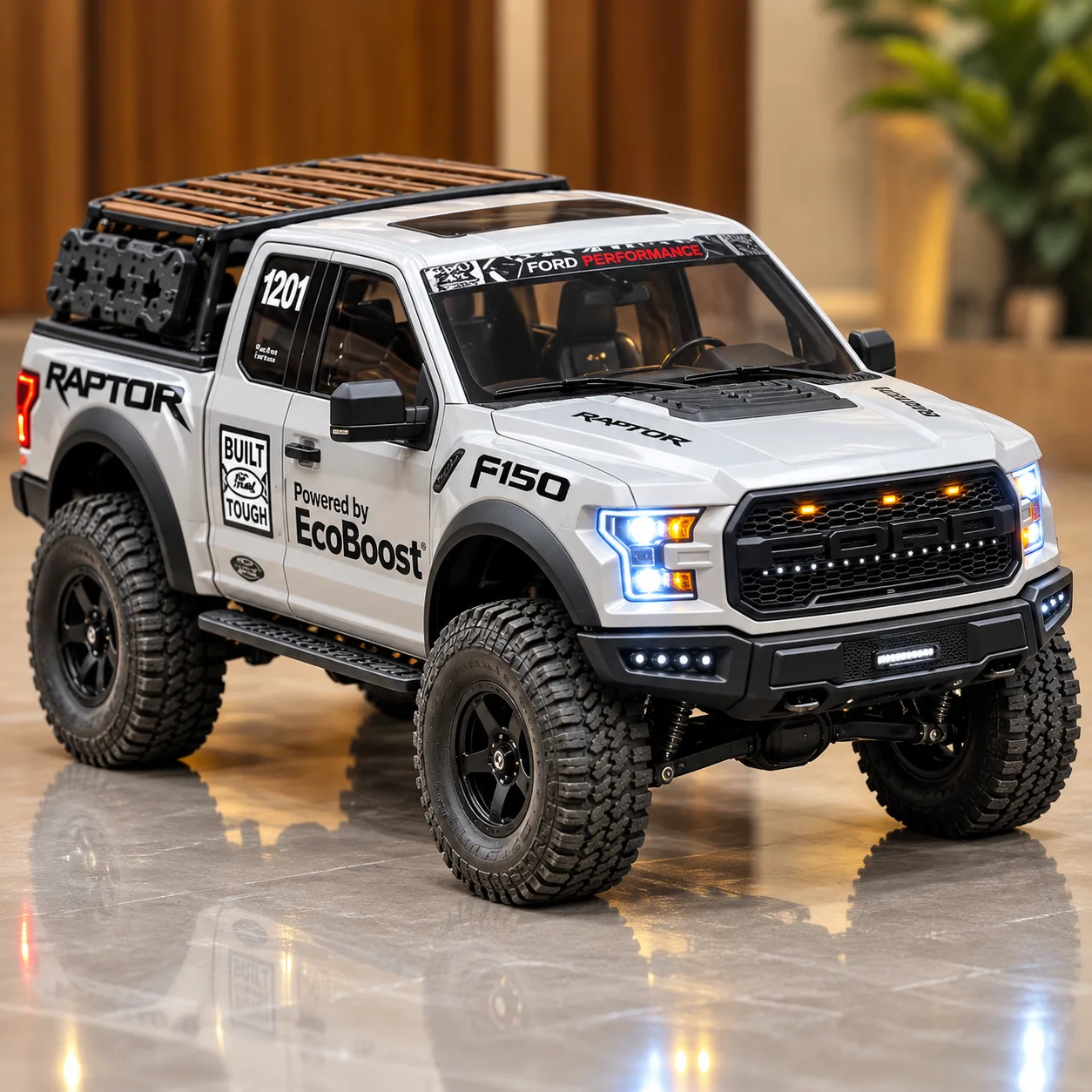 Adventure Pickup RC Truck with LED Headlights & Rugged Tyres