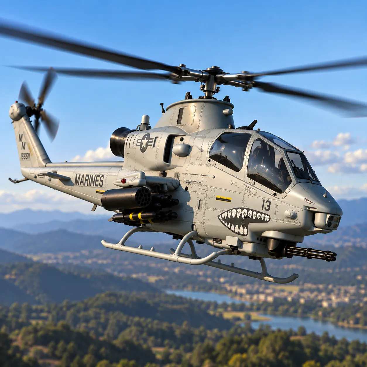 Military-Style RC Helicopter with Detailed Body & Remote Control