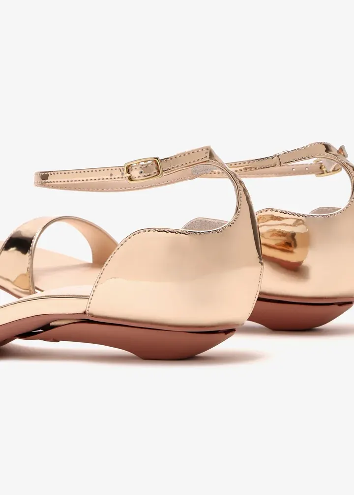 rose gold, metallic sandals with a convertible or retractable heel ...